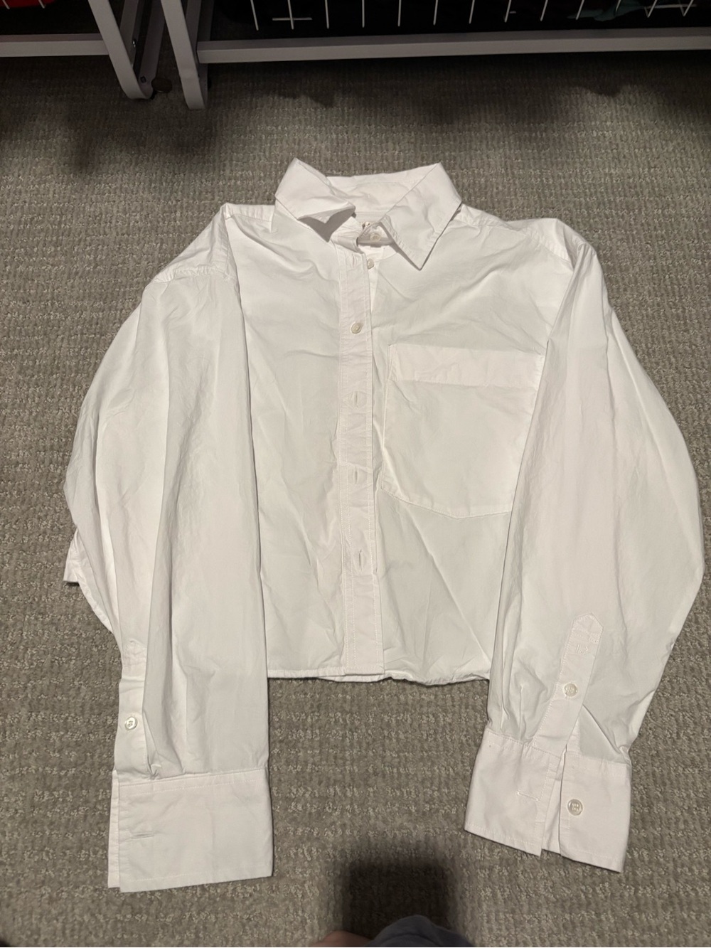 Banana Republic White Button-Down Shirt with Chest Pocket